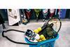 Shopping basket with sporting goods