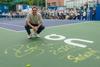 Federer left his autograph on a new tennis court in Shanghai, 2025