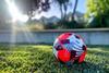 Soccer ball with american flag