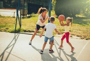 Family doing sport