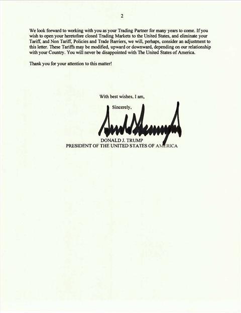 Trump Bosnia letter 2