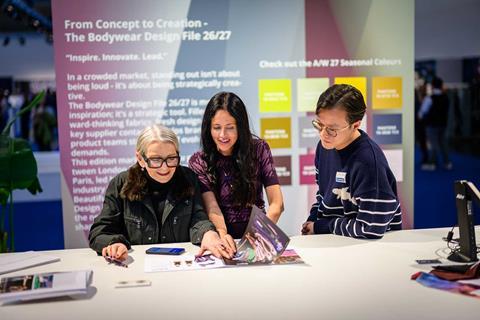 Nichole de Carle of London Contour Experts (middle) at the Bodywear Area at PERFORMANCE DAYS