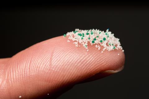 Picture of microbeads and micro plastics which were found in cosmetic products from Germany and filtered out