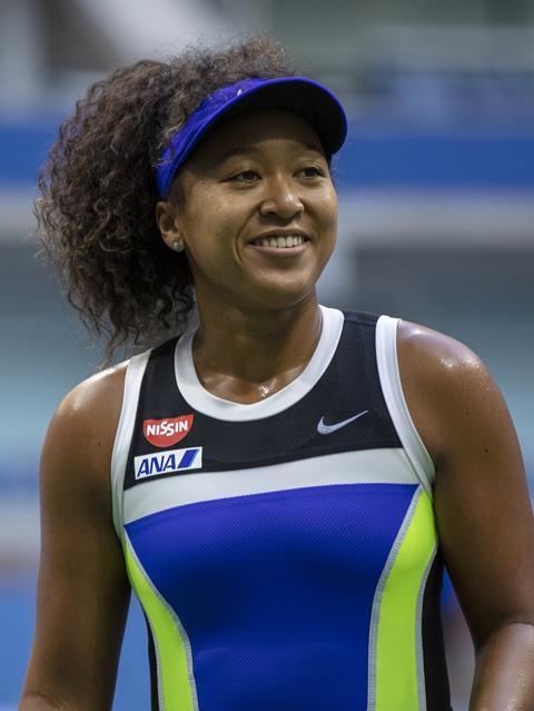 Naomi Osaka smiles during her match against Azarenka in the 2020 US Open Finals hosted in Arthur Ashe Stadium on the grounds of the USTA Billie Jean King National Tennis Center. 12 September 2020 AndrewHenkelman vis wikimedia