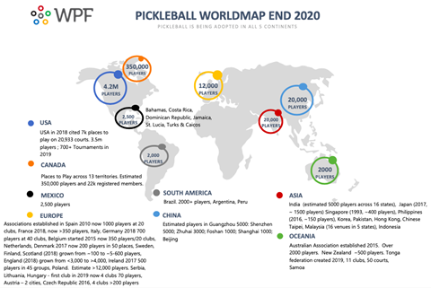 Pickleball world map
