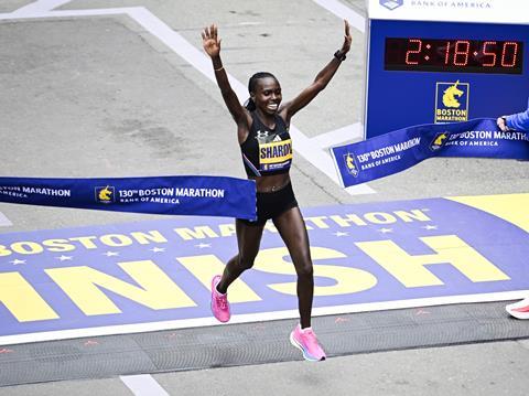Sharon Lokedi won the 2025 Boston Marathon with Velociti Elite 3