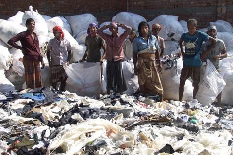 The Sorting of leftovers after production Dhaka