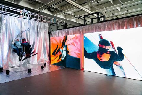 Atomic Apparel launch event in Salzburg showcasing new ski collection.