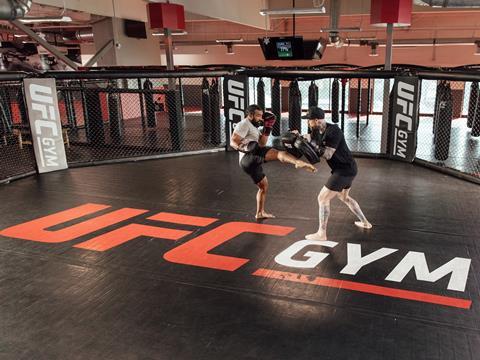 UFC GYM workout in the octagon