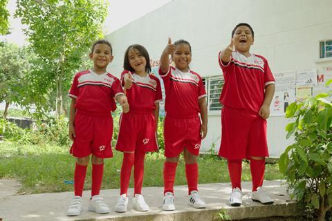 Participants of the Fundación Fútbol con Corazón United by Sport program in Galapa