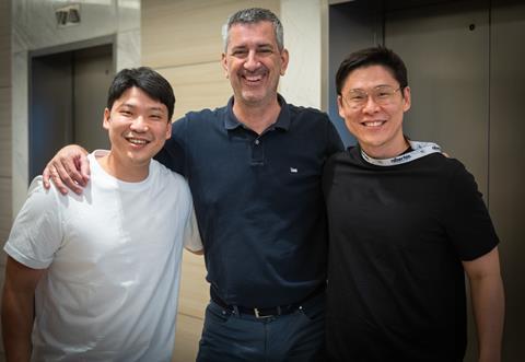 Niber co-founders, Jaemin Park and Jaehyung Park with Tomas Vucurevic, BRAIND Managing Director and Chief Brand Advisor to Niber